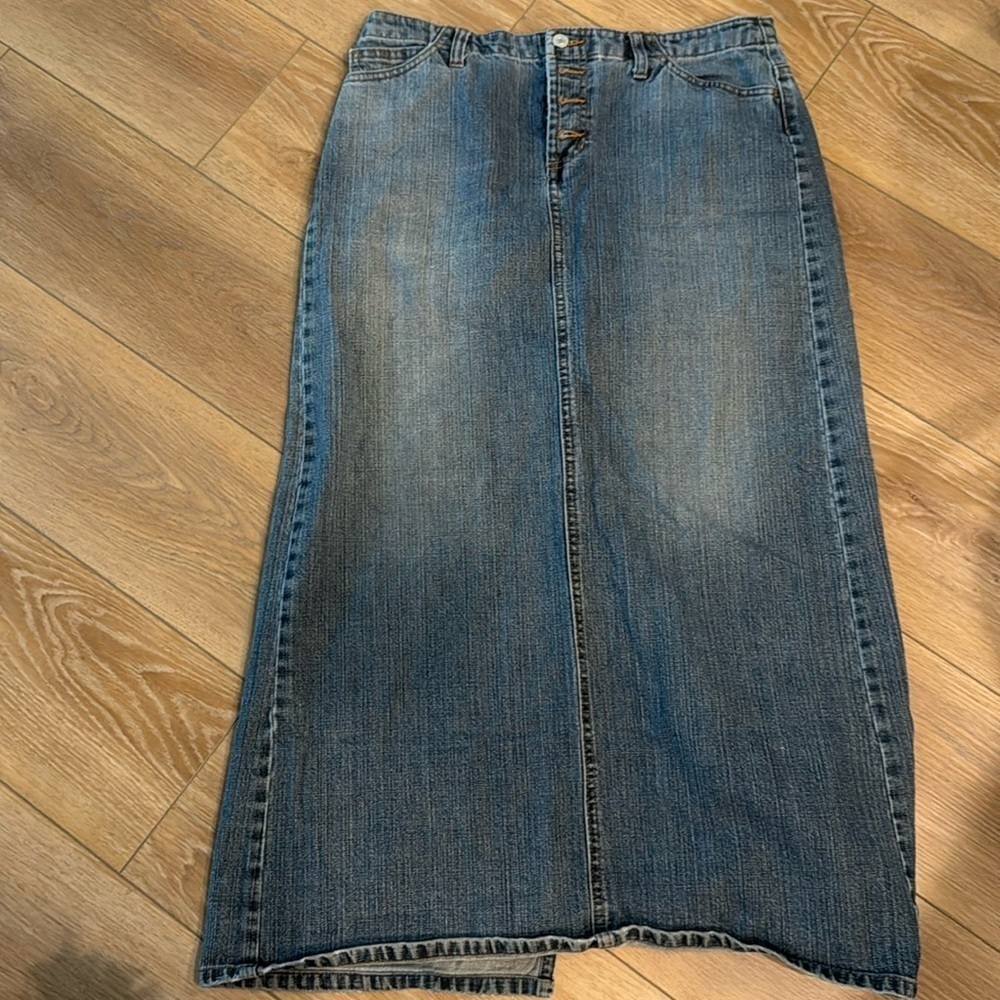 Gap Vintage Y2K Denim Maxi skirt split in back